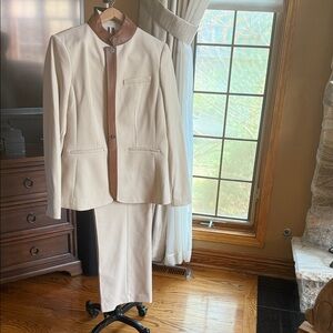 Women’s Cream and Brown Suit